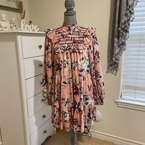 Floral Ruffle Pink Dress